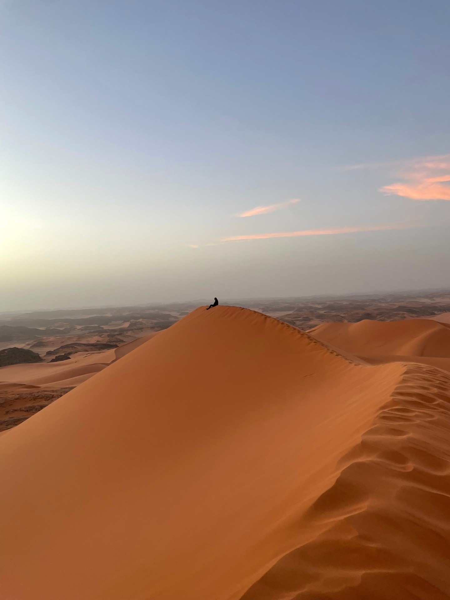 Caravane de chameaux face à une montagne du Tassili
